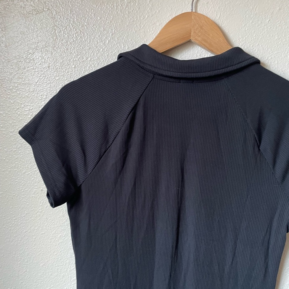 aerie Black Polo Maxi Dress with Side Slit - Picture 6 of 6
